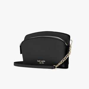 Kate Spade Spencer East West Phone Crossbody Chain Wallet Bag Black Gold NWT